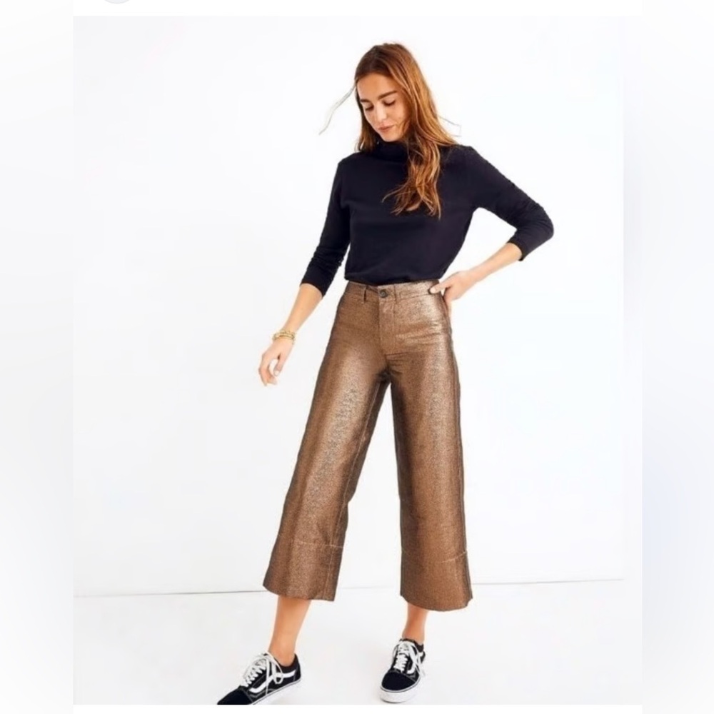Madewell Slim Emmett Pants in Metallic Sand